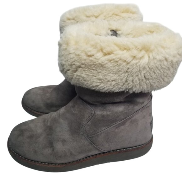 UGG Women's Celvin Chocolate Brown Side Zip Mid-Calf Water Resistant Boots Sz 8 - Picture 1 of 16